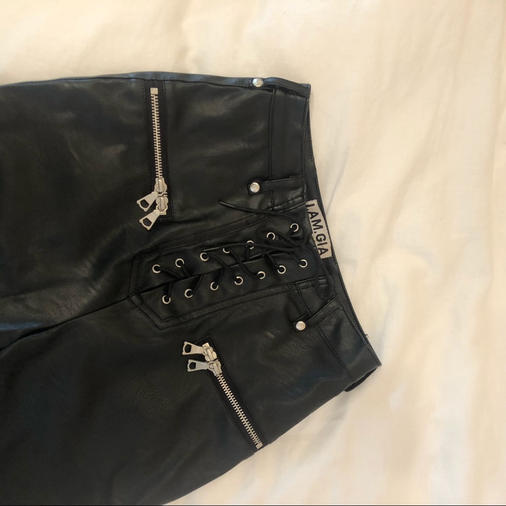 I AM GIA geldof lace up leather pants